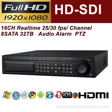 Uinvision Full 1080P Realtime 16CH HD Sdi DVR - 1080P (1920 X 1080) 2u (UV-TD2716XD-P)